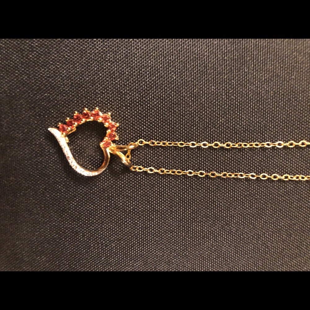 Gold and ruby heart necklace